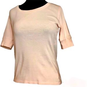 J Jill Pima Cotton Peach Orange Short Sleeve Shirt